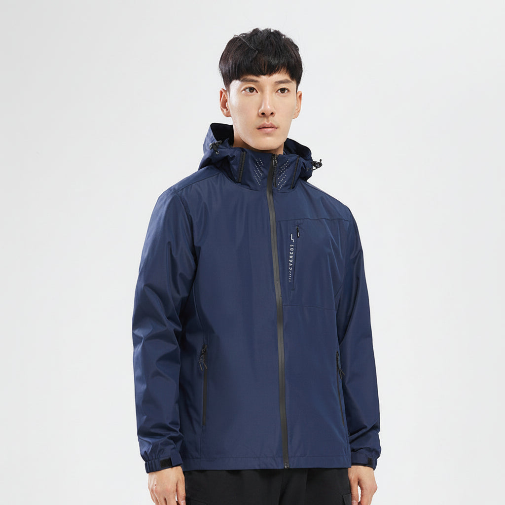 Men Single Layer Outdoor Hooded Jacket Casual