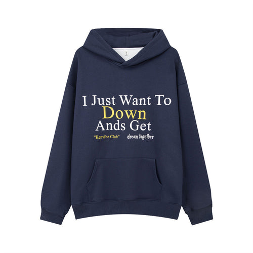 Men’s American Letter Print Hooded Sweatshirt