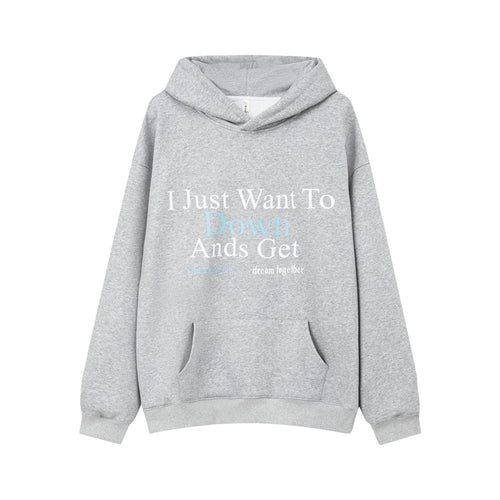 Men’s American Letter Print Hooded Sweatshirt