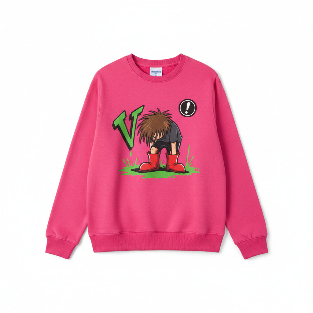 Men’s Cartoon Printed Crew Neck Sweatshirt Casual Style