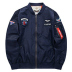 Men’s Casual Embroidered Lightweight Cotton Zipper Jacket