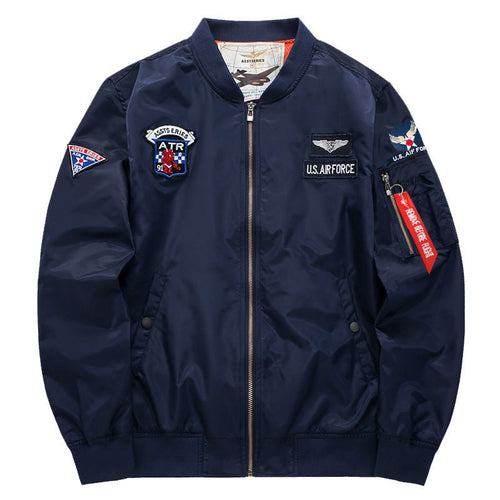 Men’s Casual Embroidered Lightweight Cotton Zipper Jacket