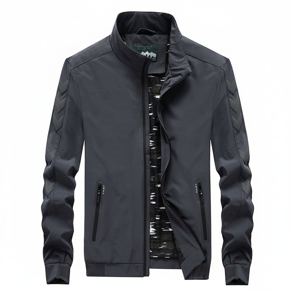 Men’s Casual Nylon Jacket Lightweight Zipper Pocket Design