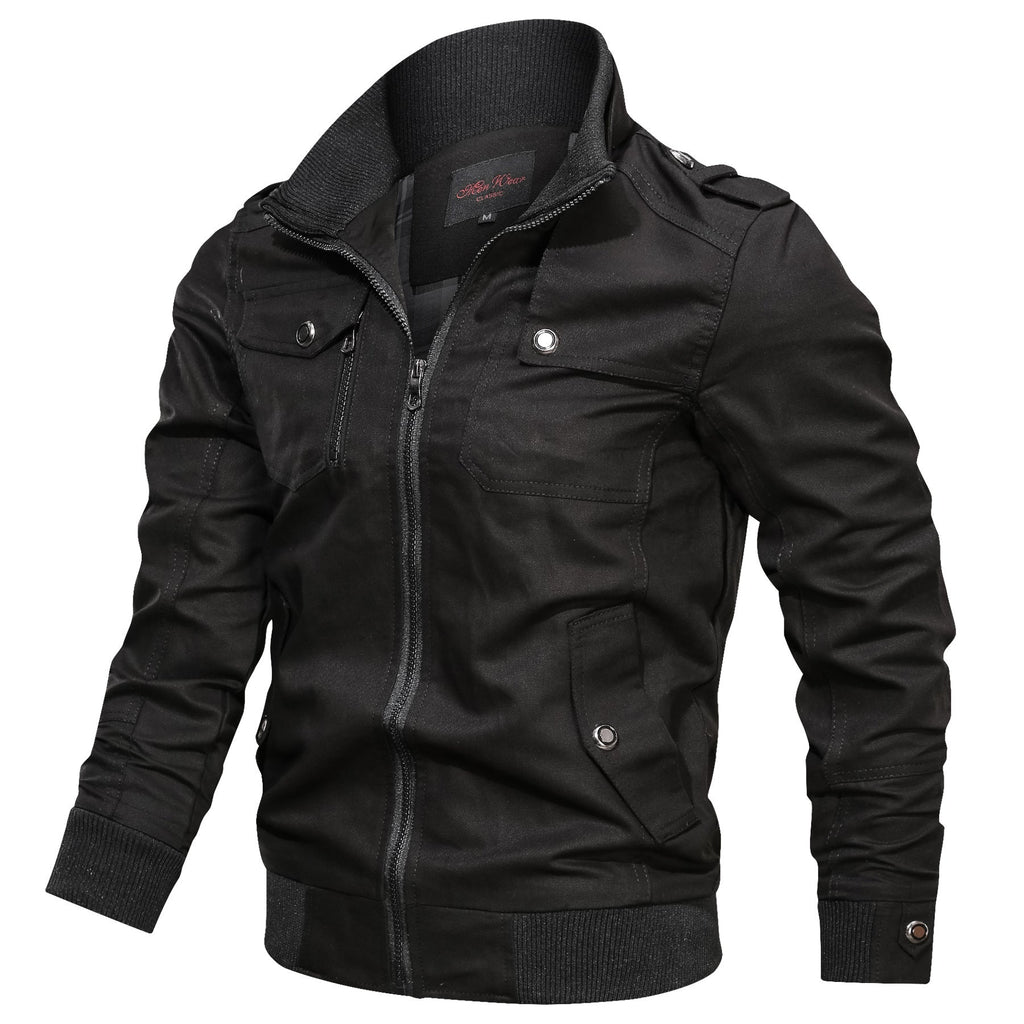 Men’s Lightweight Cotton Stand Collar Casual Jacket