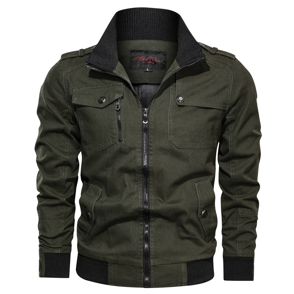 Men’s Lightweight Cotton Stand Collar Casual Jacket
