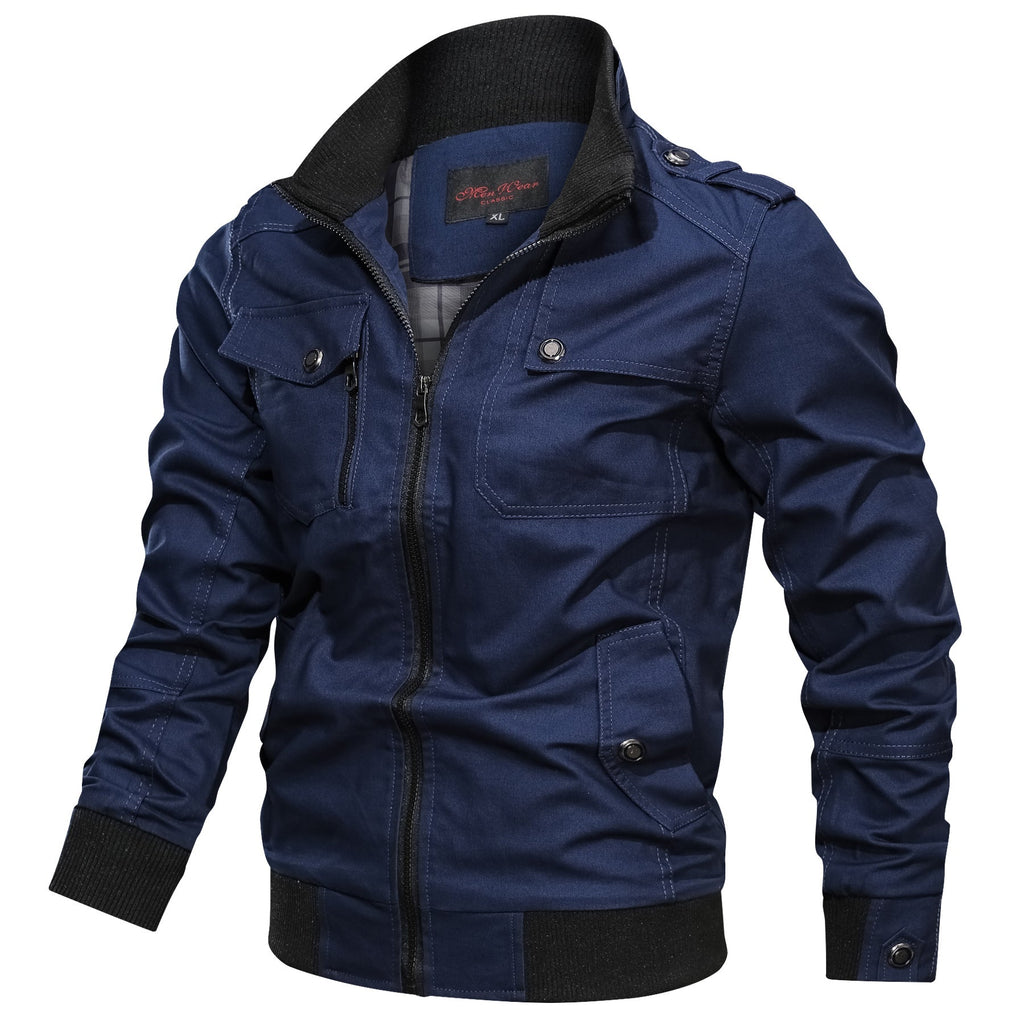 Men’s Lightweight Cotton Stand Collar Casual Jacket