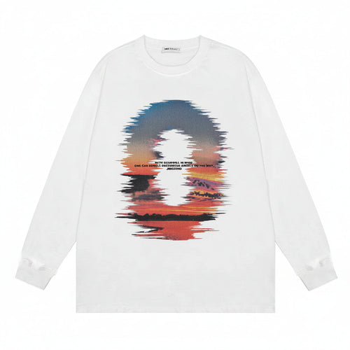 Men’s Loose Fit Sunset Print Casual Sweatshirt