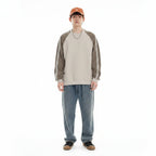Men’s Retro Contrast Color Striped Sweatshirt Loose Fit