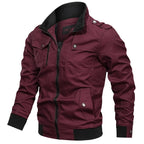 Men’s Solid Color Stand Collar Casual Jacket