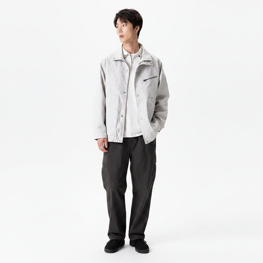 Men’s Urban Mechanical Style Hooded Jacket Loose Fit