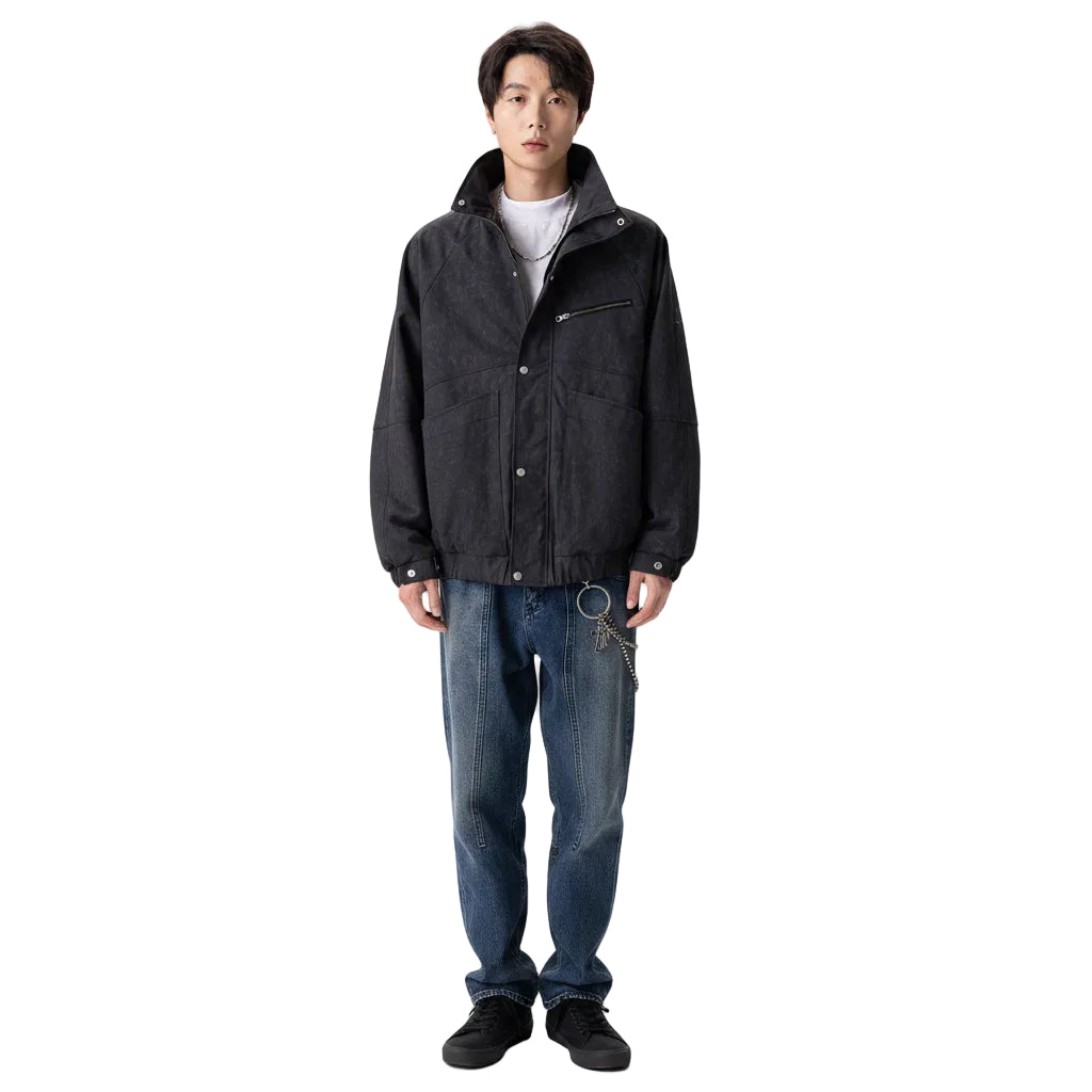 Men’s Urban Mechanical Style Hooded Jacket Loose Fit