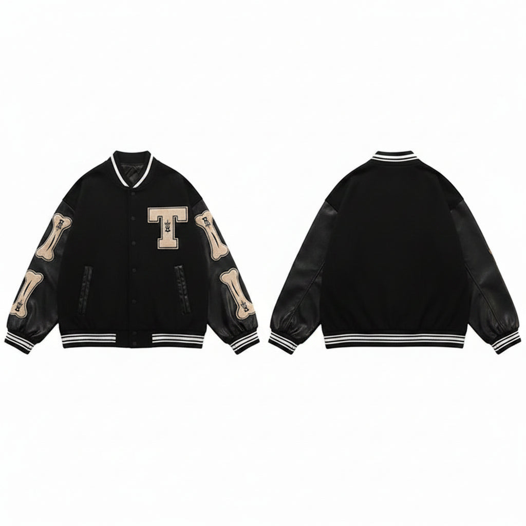 Men’s Vintage Baseball Jacket Street Style Loose Fit