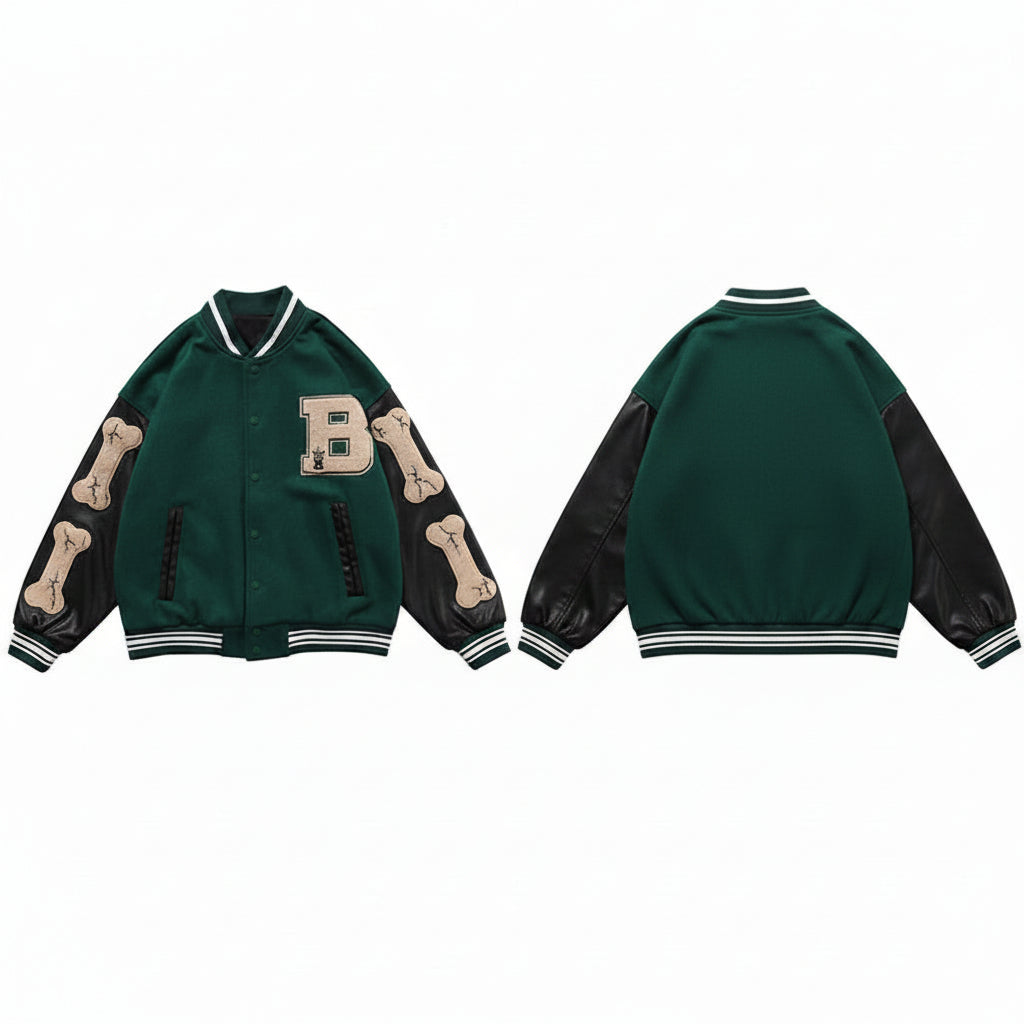 Men’s Vintage Baseball Jacket Street Style Loose Fit