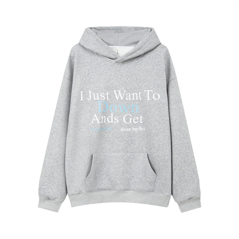 Men’s Warm Letter Print Hooded Sweatshirt