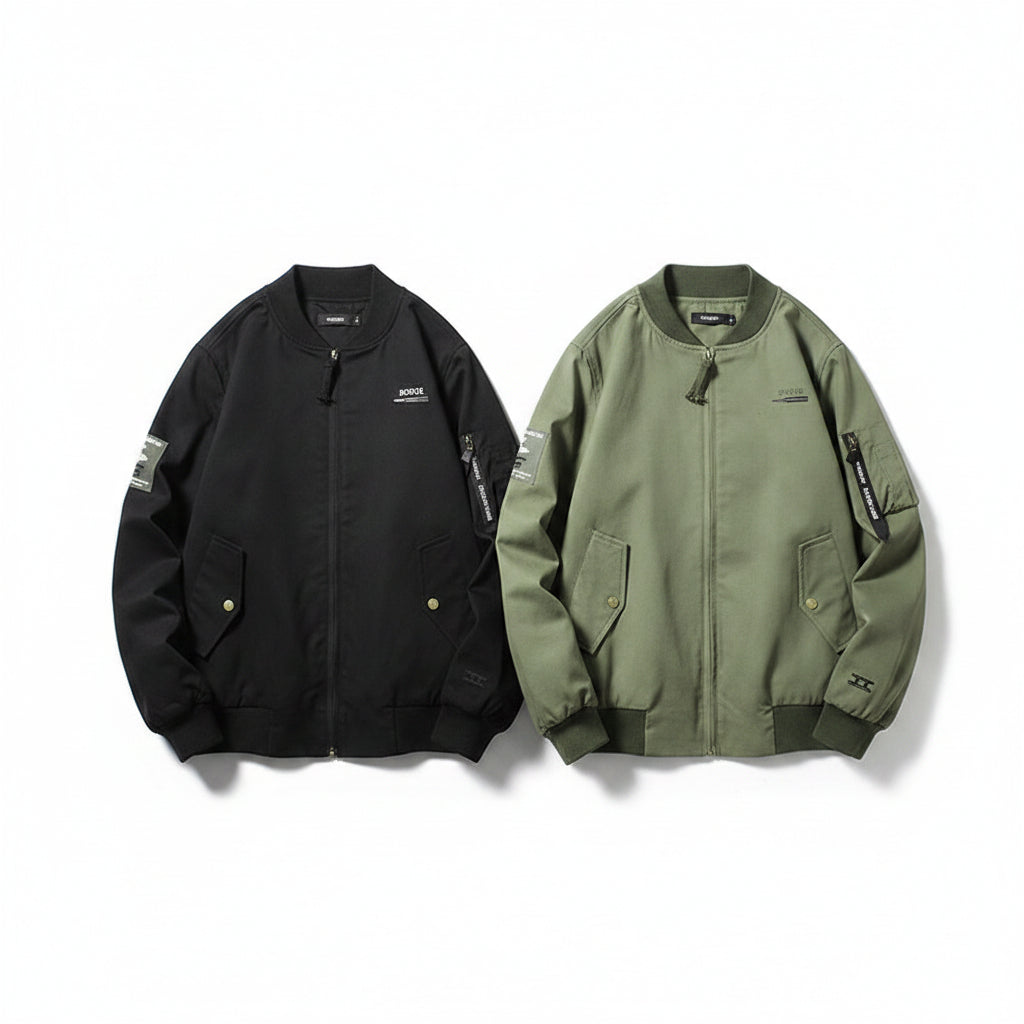 Men’s Washed Satin Work Jacket Loose Fit Casual