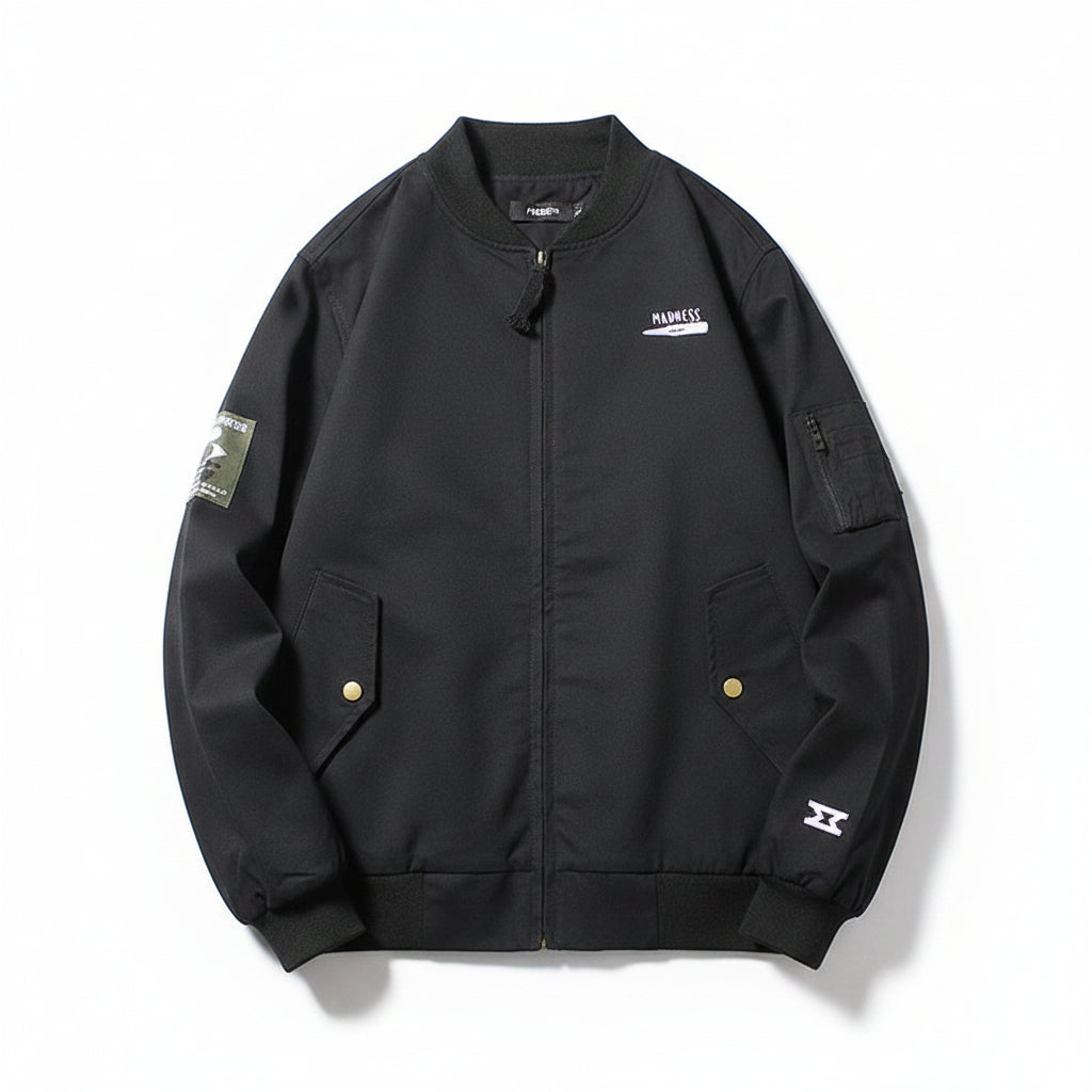 Men’s Washed Satin Work Jacket Loose Fit Casual