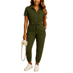 Women’s Elegant Button Front Tailored Jumpsuit