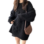 Women’s Loose Twist Knit Mid Length Sweater