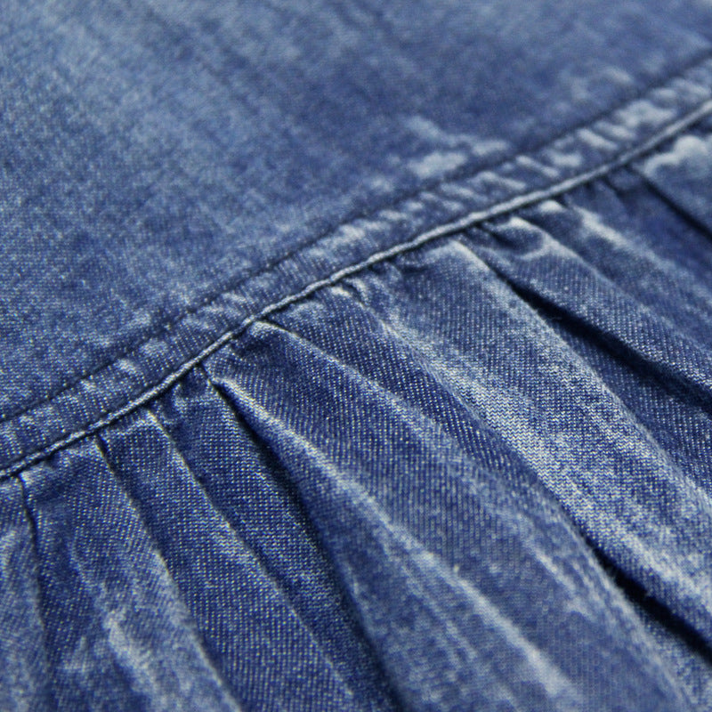 Women’s Vintage Embroidered Denim Dress Loose Fit
