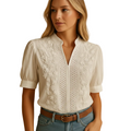 Women’s White Long Sleeve Button Up Blouse