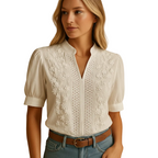 Women’s White Long Sleeve Button Up Blouse