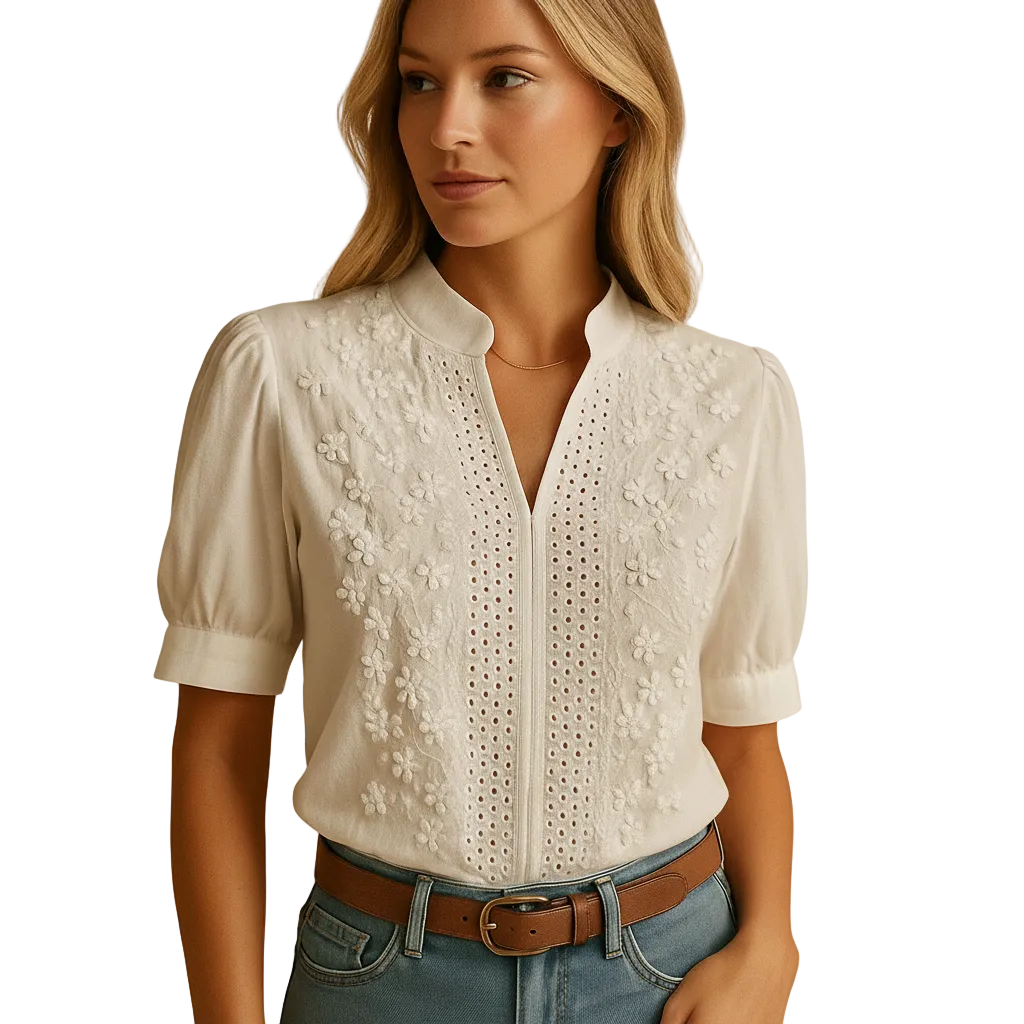 Women’s White Long Sleeve Button Up Blouse