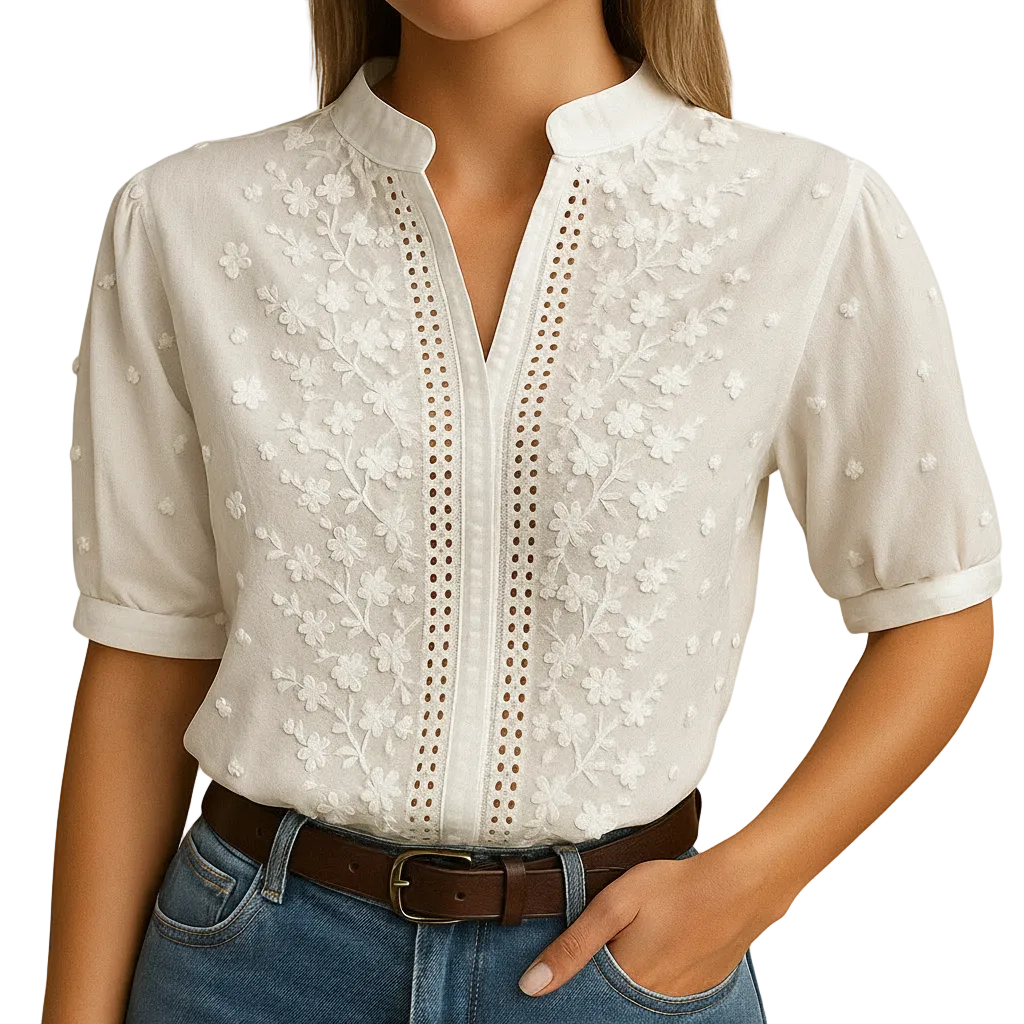 Women’s White Long Sleeve Button Up Blouse