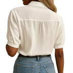 Women’s White Long Sleeve Button Up Blouse