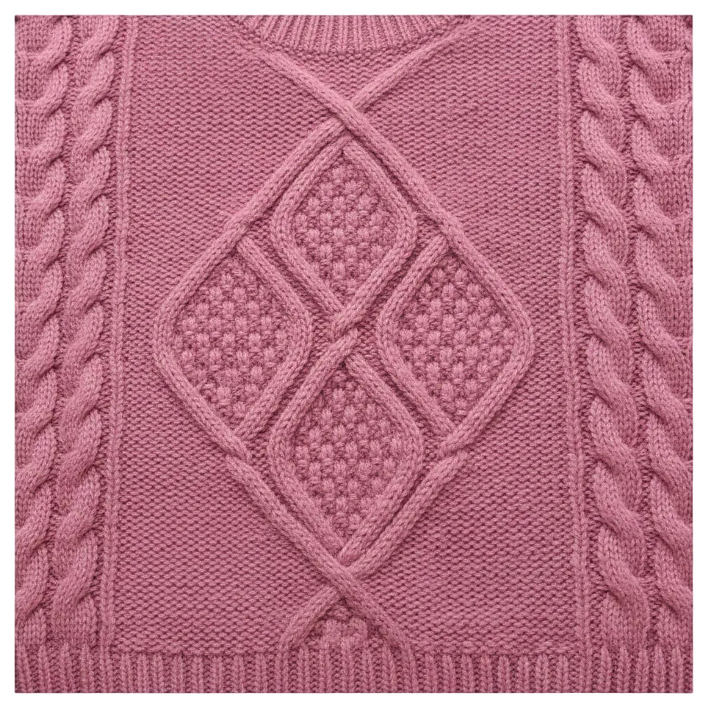 Women’s Loose Twist Sweater Mid Length Knit Pullover Long Sleeve