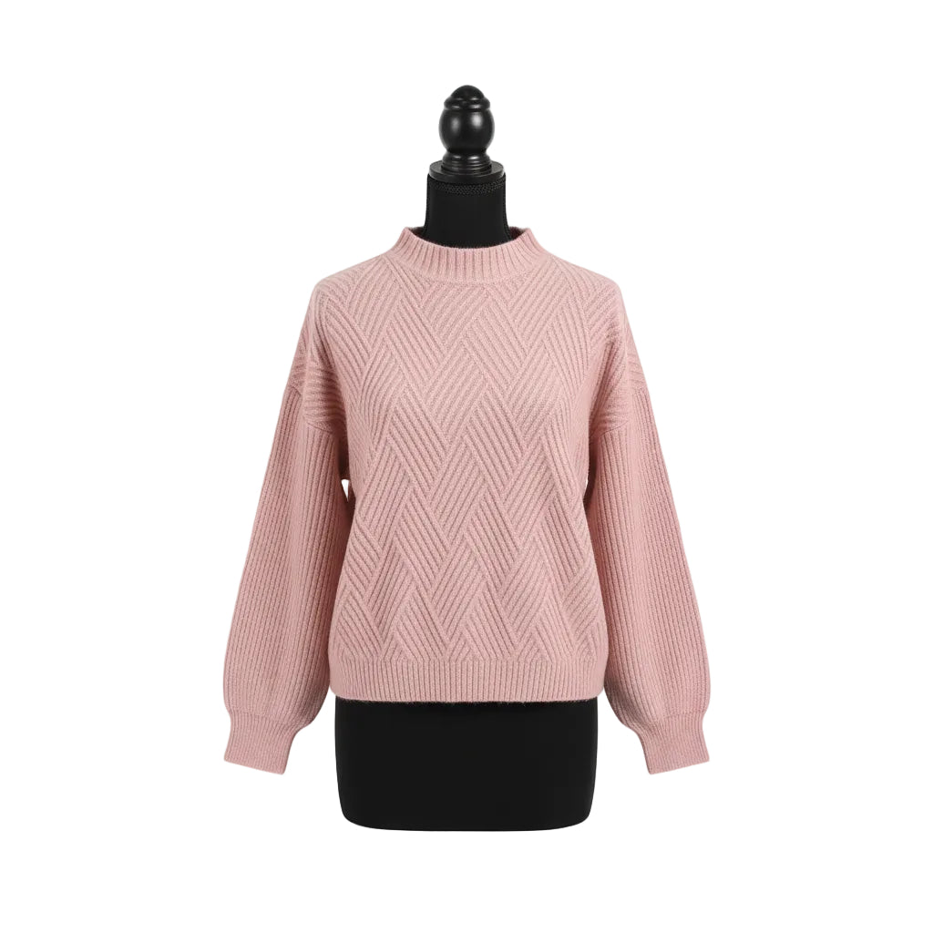 Women’s Half Neck Sweater Solid Color Knit Sweater Pullover