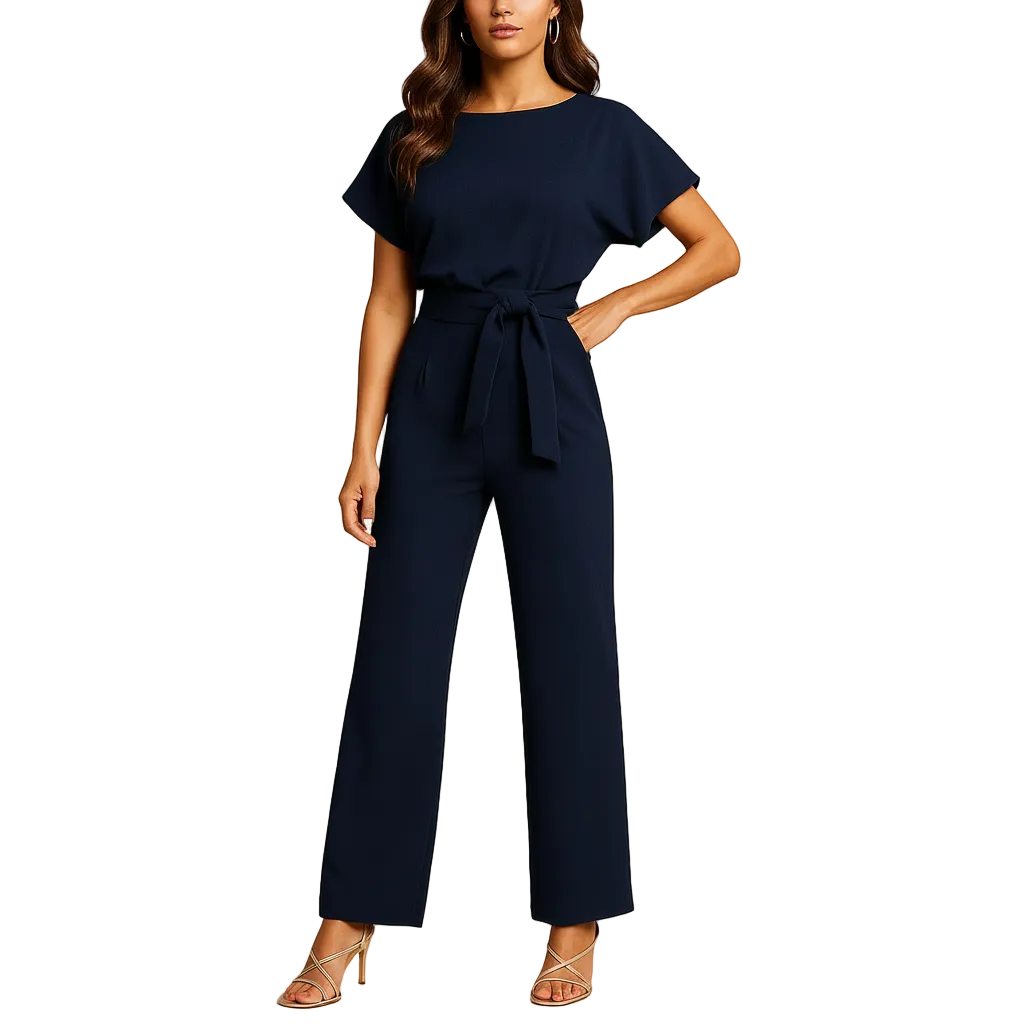 Women’s Stylish High-Waist Lace-Up Jumpsuit – Tailored One-Piece Outfit
