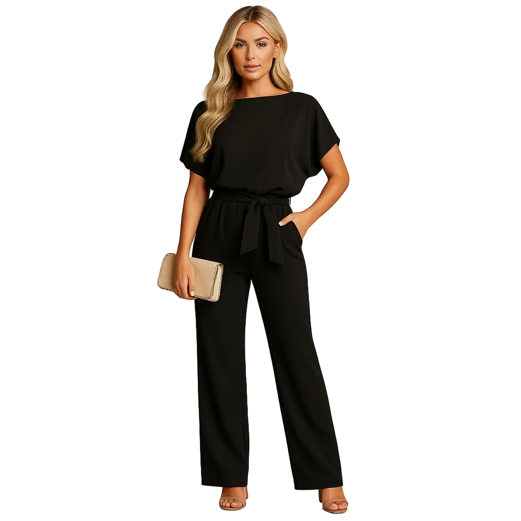 Women’s Stylish High-Waist Lace-Up Jumpsuit – Tailored One-Piece Outfit