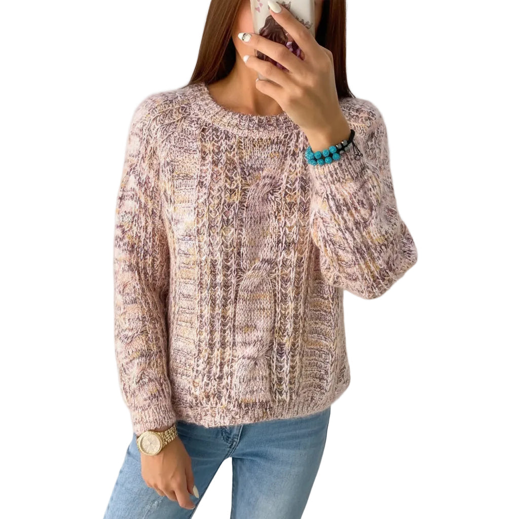 Women’s Loose Sweater Round Neck Knit Pullover Casual Style