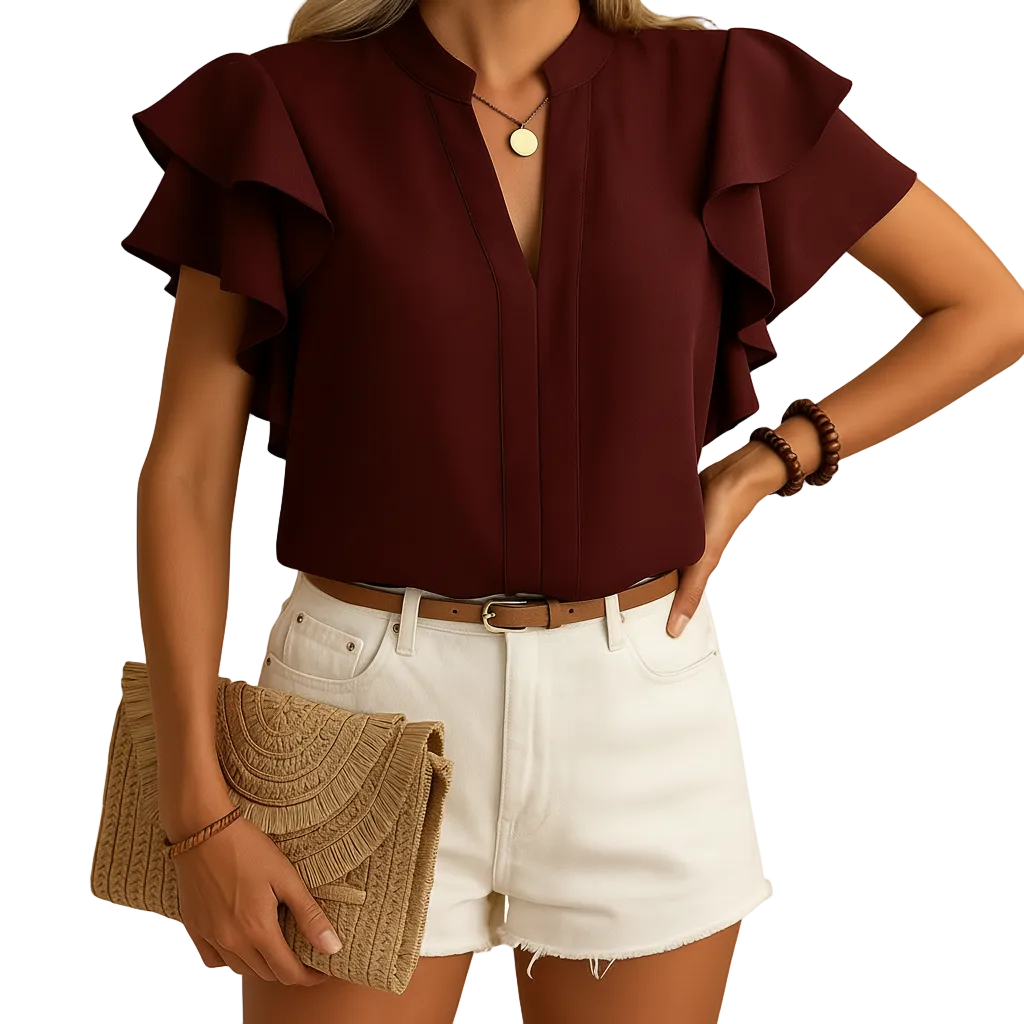 Women’s Elegant Sleeveless Tailored Blouse – Lightweight Work & Evening Top