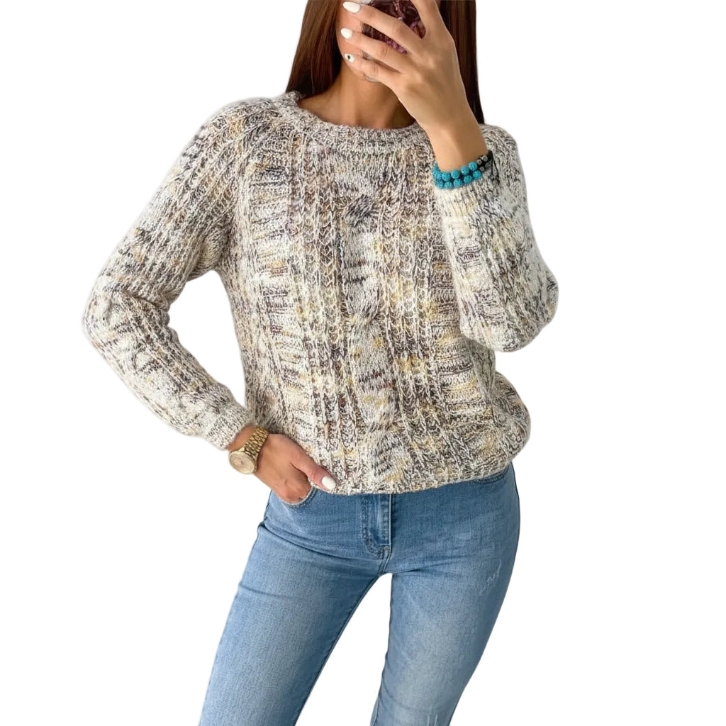 Women’s Loose Sweater Round Neck Knit Pullover Casual Style