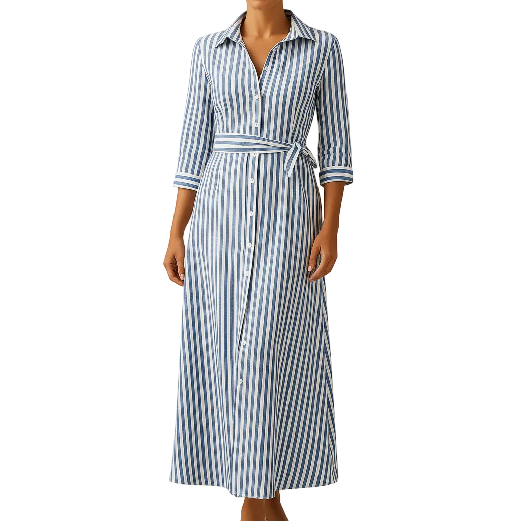 Women’s V-Neck Midi Dress with Front Slit – Elegant Flowing Party & Evening Dress